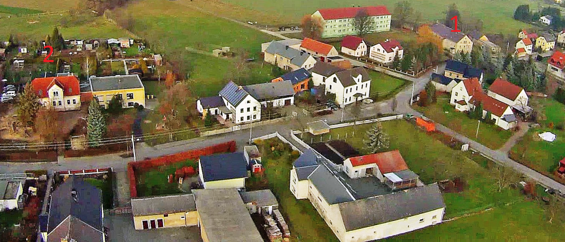 Lage des Gutshofs der Familie Richter in Cunnersdorf, Schönteichen.
