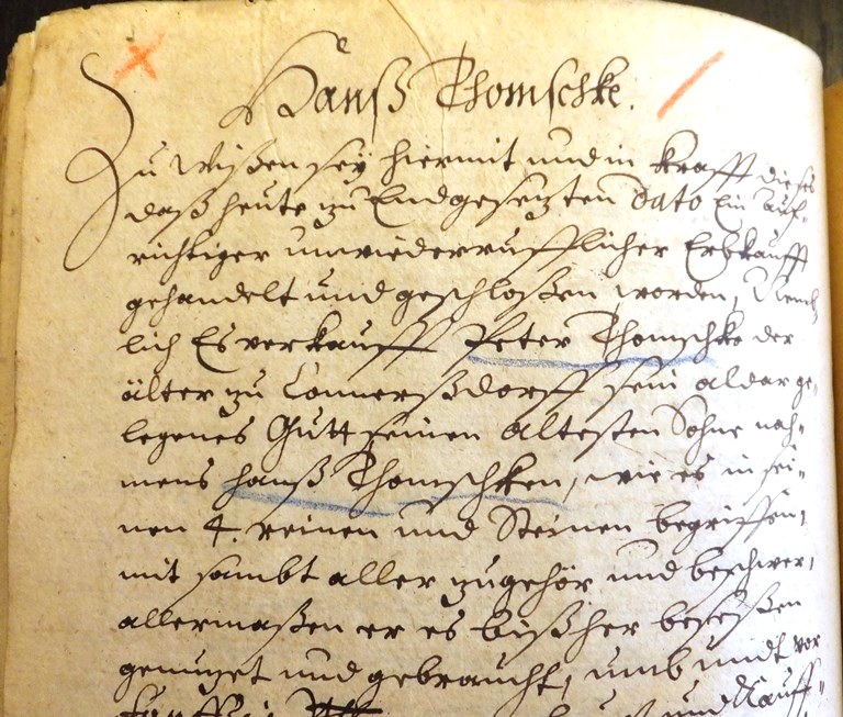 Hanß Thomsche aus Cunnersdorf bei Kamenz, Kaufurkunde aus dem Cunnersdorfer Gerichtsbuch, 29. September 1662.