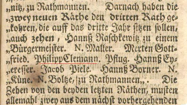 Familienchronik Döbeln: Philipp Clemann, Stadtrath von Döbeln in Sachsen (1418).