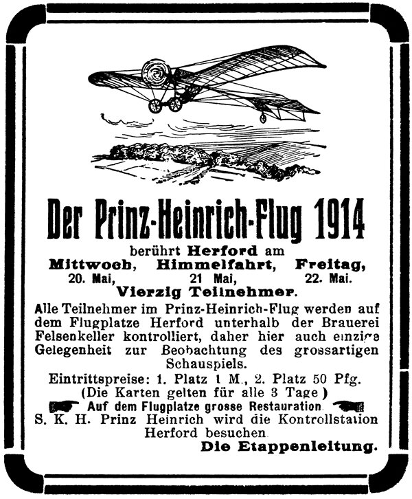 Prinz Heinrich Flug 1914 Etappe Herford